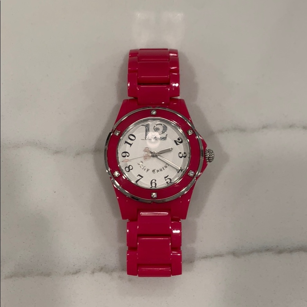 Juicy Couture Hot Pink Plastic Bracelet Watch